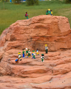 mini lego people at red rock canyon replica in miniland at legoland New York resort